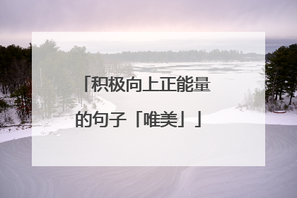 积极向上正能量的句子「唯美」