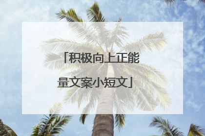 积极向上正能量文案小短文