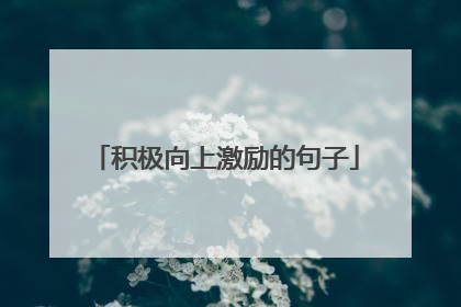 积极向上激励的句子