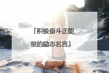 积极奋斗正能量的励志名言