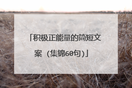 积极正能量的简短文案 (集锦60句)