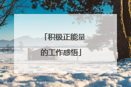 积极正能量的工作感悟