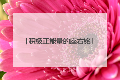 积极正能量的座右铭