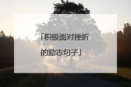 积极面对挫折的励志句子