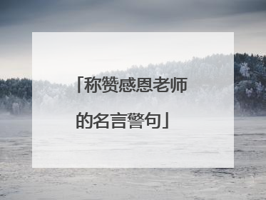 称赞感恩老师的名言警句