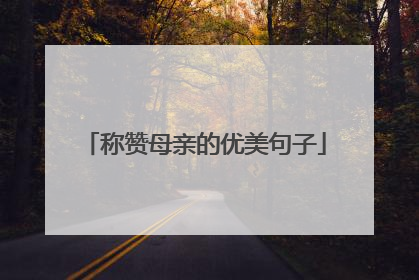 称赞母亲的优美句子