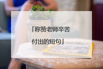 称赞老师辛苦付出的短句