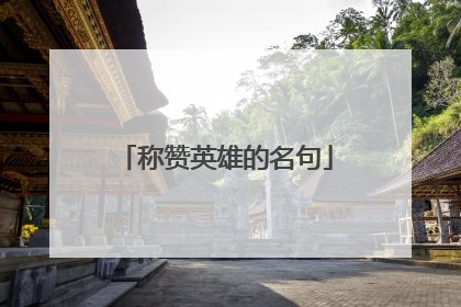 称赞英雄的名句