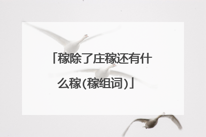 稼除了庄稼还有什么稼(稼组词)