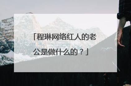 程琳网络红人的老公是做什么的？