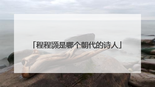 程程颢是哪个朝代的诗人