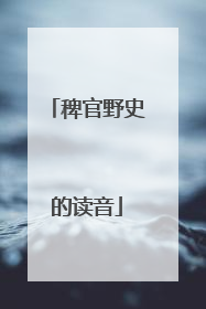 稗官野史的读音