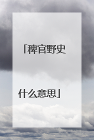 稗官野史什么意思