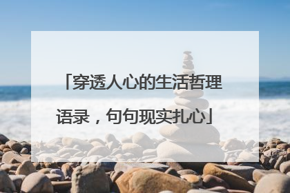 穿透人心的生活哲理语录,句句现实扎心