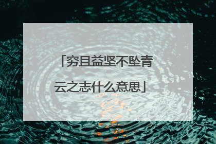 穷且益坚不坠青云之志什么意思
