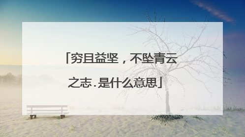 穷且益坚,不坠青云之志.是什么意思