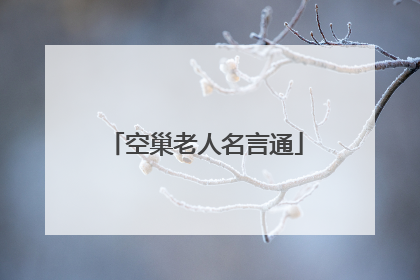空巢老人名言通