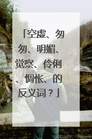 空虚、匆匆、明媚、觉察、伶俐、惆怅、的反义词?