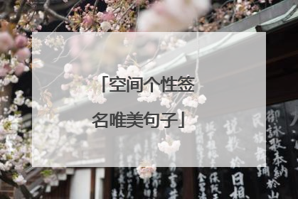 空间个性签名唯美句子