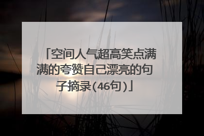 空间人气超高笑点满满的夸赞自己漂亮的句子摘录(46句)