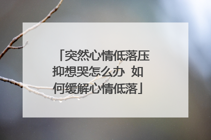 突然心情低落压抑想哭怎么办 如何缓解心情低落