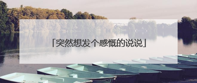 突然想发个感慨的说说