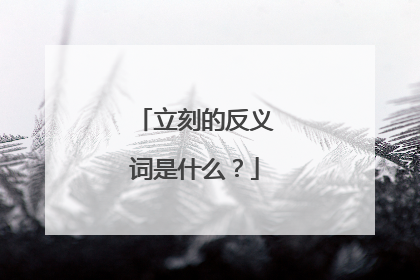 立刻的反义词是什么?