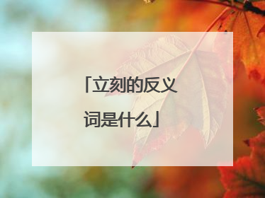 立刻的反义词是什么