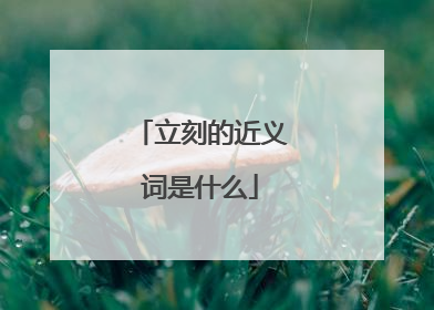 立刻的近义词是什么