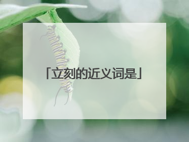 立刻的近义词是