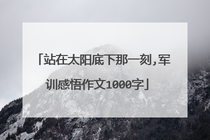 站在太阳底下那一刻,军训感悟作文1000字
