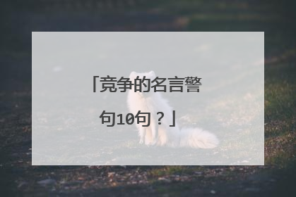 竞争的名言警句10句？