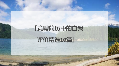 竞聘简历中的自我评价精选10篇