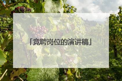 竞聘岗位的演讲稿