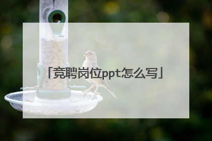 竞聘岗位ppt怎么写