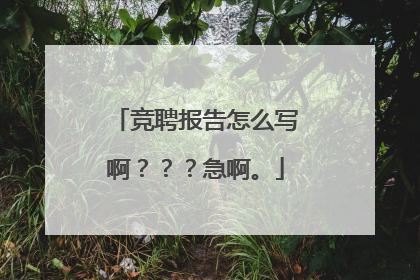 竞聘报告怎么写啊？？？急啊。