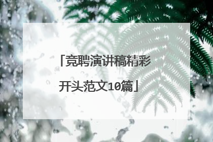 竞聘演讲稿精彩开头范文10篇