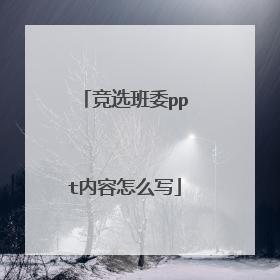 竞选班委ppt内容怎么写