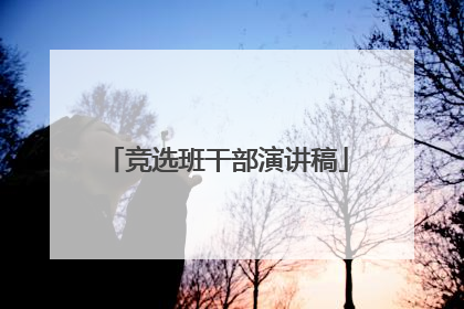 竞选班干部演讲稿