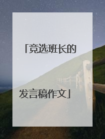 竞选班长的发言稿作文