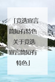竞选宣言简短有特色 关于竞选宣言简短有特色