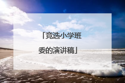 竞选小学班委的演讲稿