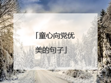 童心向党优美的句子