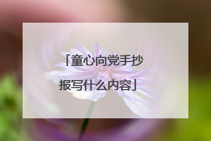 童心向党手抄报写什么内容