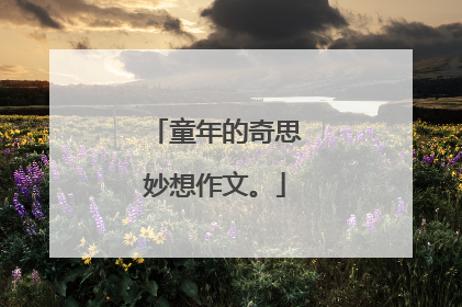 童年的奇思妙想作文。