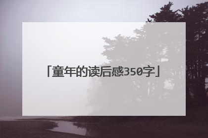 童年的读后感350字
