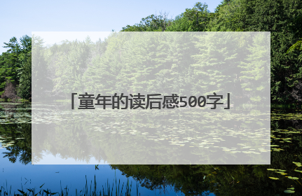 童年的读后感500字