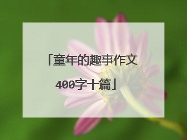 童年的趣事作文400字十篇