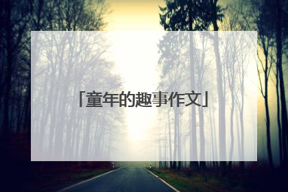 童年的趣事作文