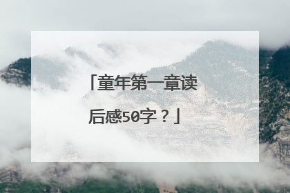 童年第一章读后感50字?